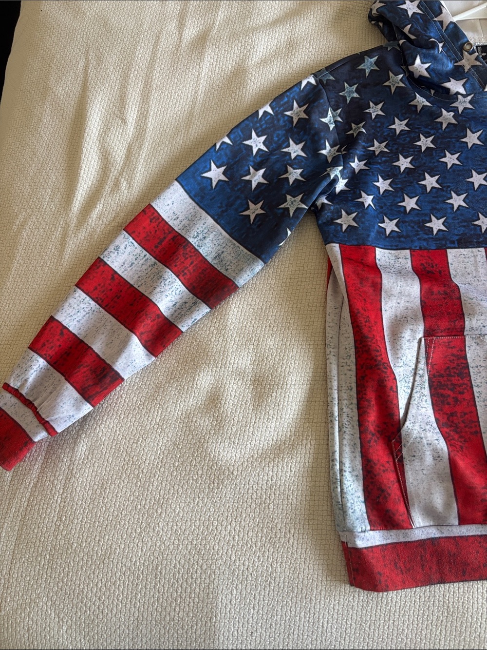 American Flag Hooded Sweater - Red, White & Blue - Picture 2 of 6